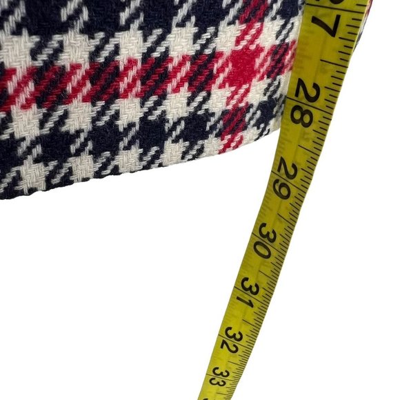 Vintage 80s Pendleton Navy Blue White Red Houndstooth Plaid Wool Blazer 22W - Picture 9 of 9